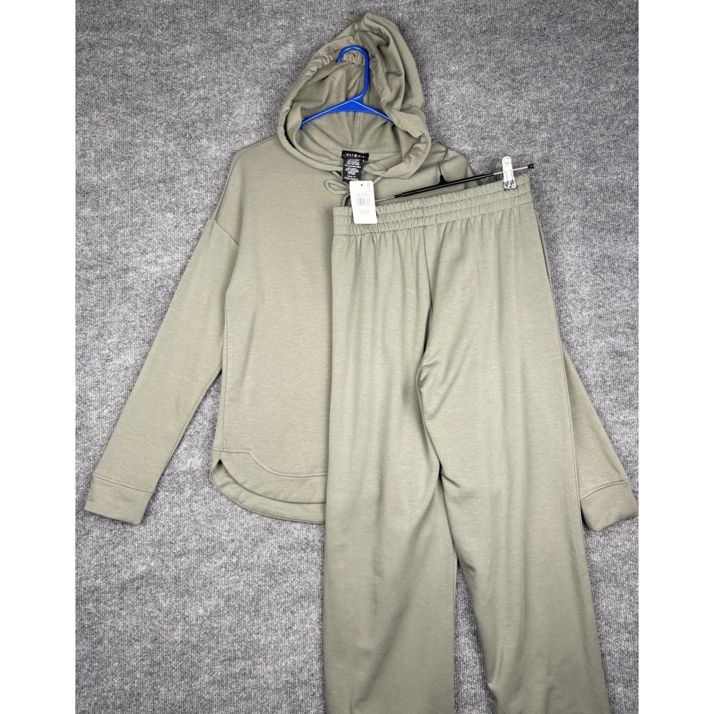 Max & Mia Women's 2-Piece Hoodie Lounge Set, Dark Sage (Green), Size XS